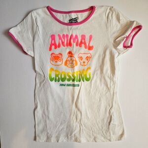 White Pink Animal Crossing Girls T-shirt Size 7